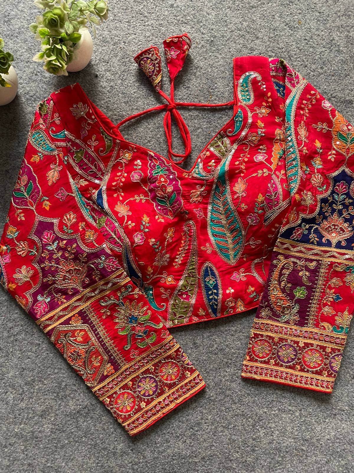 Rivaaz Position Print Wedding Blouse